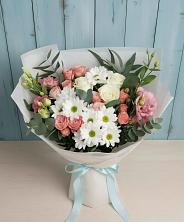 Букет цветов из:  Розы, Лизиантусы и Хризантемы в Кавалерово
