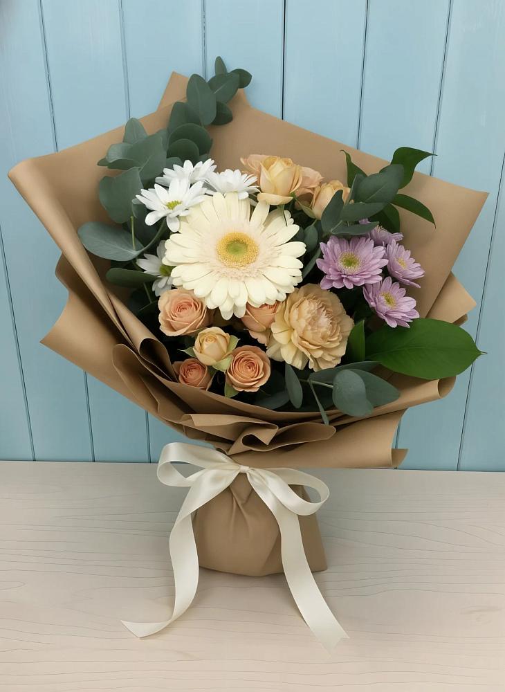 Букет цветов из: Герберы и Хризантемы в Кавалерово