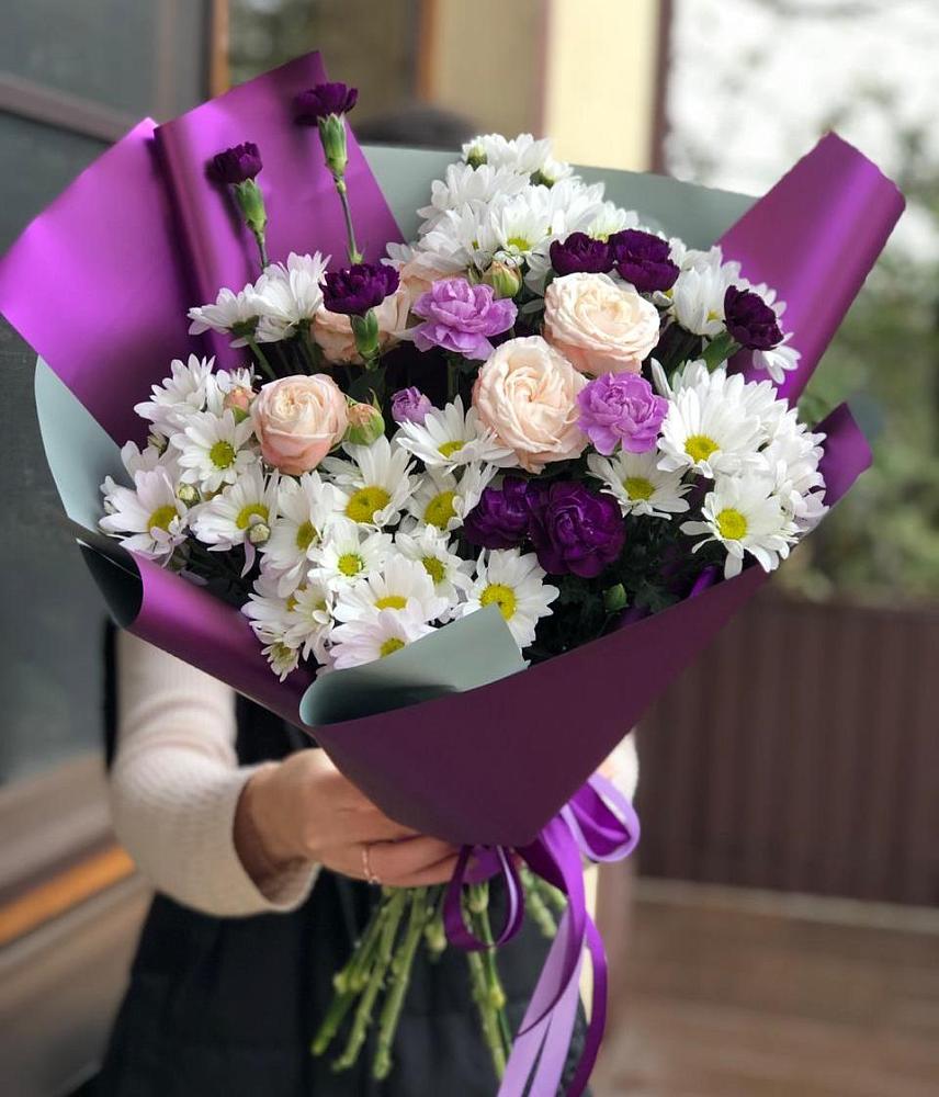 Букет цветов из: Хризантемы, Гвоздики и Розы в Кавалерово