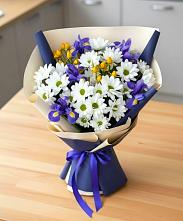 Букет цветов из:  Розы, Ирисы и Хризантемы #REPLACE_PRED# Кавалерово