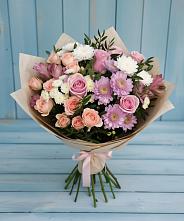 Букет цветов из:  Хризантемы, Розы и Альстромерии в Кавалерово