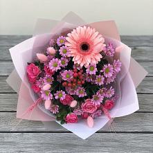 Букет цветов из:  Розы, Герберы и Хризантемы #REPLACE_PRED# Кавалерово