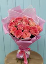 Букет 15 Розовых роз Равель в Кавалерово